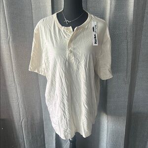 American Eagle Outfitters Cream Casual Button Down Shirt Soft Texture